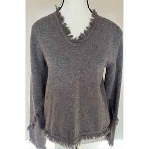 THML/Anthropologie gray fringe sweater. Size M.